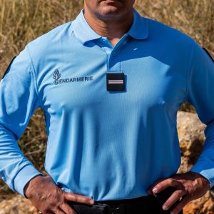 POLO GENDARMERIE BLEU COOLDRY MANCHE LONGUE