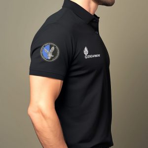 POLO GENDARMERIE NOIR MANCHE COURTE