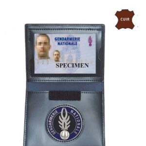 PORTE CARTE CUIR AVEC INSIGNE GENDARMERIE